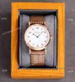 Swiss Patek Philippe Calatrava Ultra-Thin Automatic Lady Watch Rose Gold White Dial
